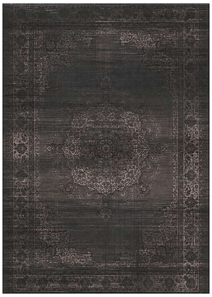 Khayyam Told Me Nero Gondola Thin Washable Rug 0005 200x295cm