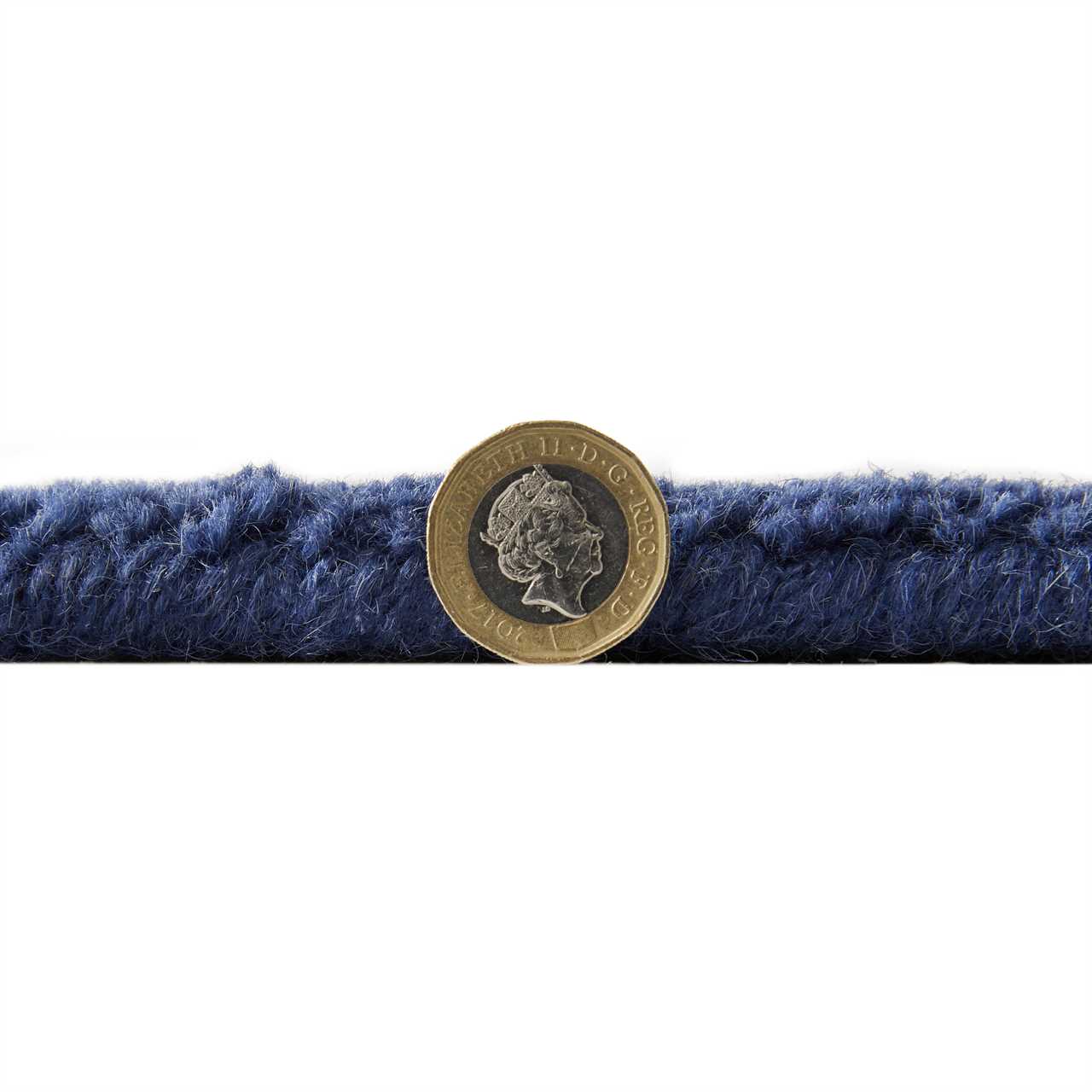 Colours Blue Wool Rug Plain Border