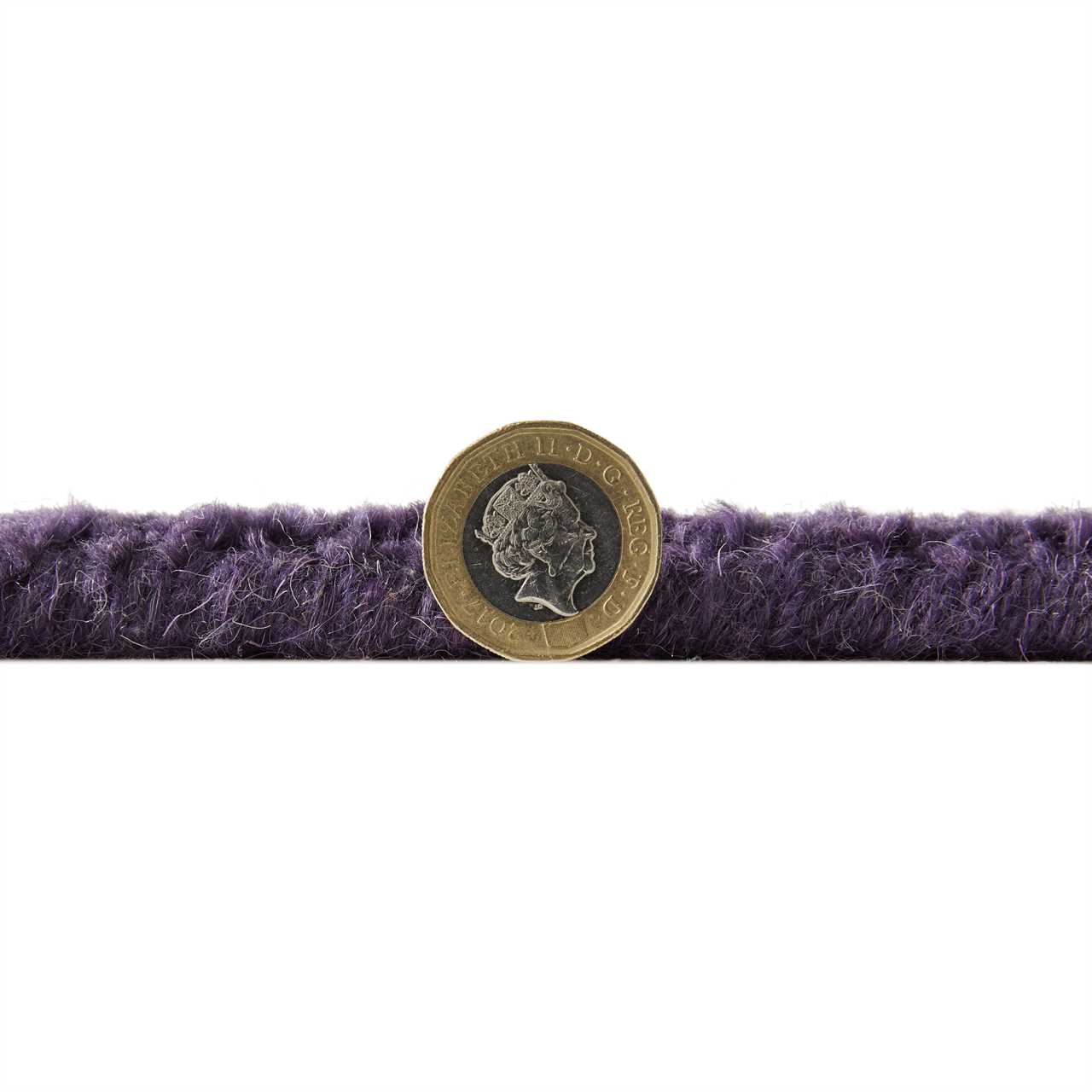 Colours Purple Wool Rug Plain Border