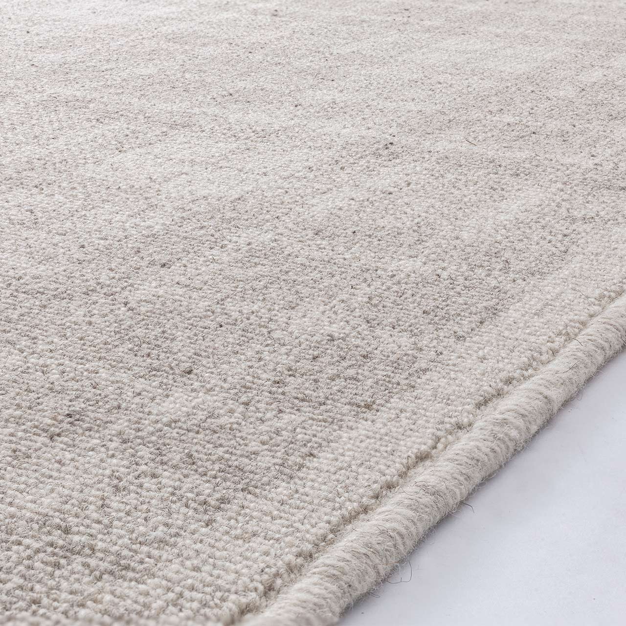 Brintons Noble Pano Light Grey Check Wool Rug