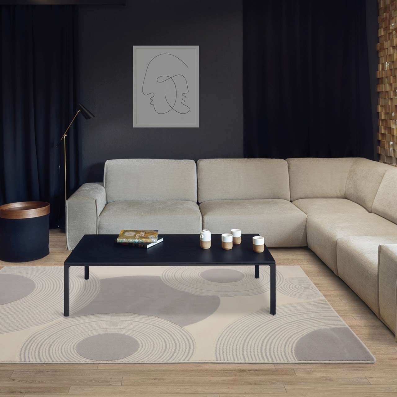 Brintons Galaxy Koren White Wool Rug