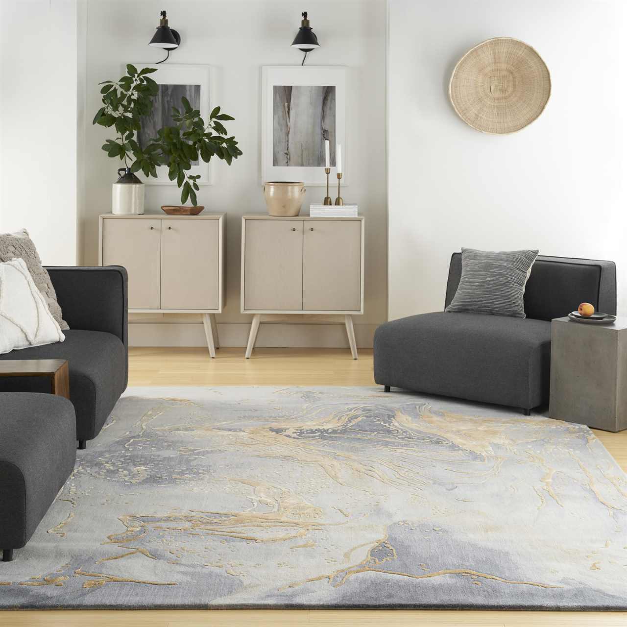 Prismatic PRS28 Grey Gold Wool Rug
