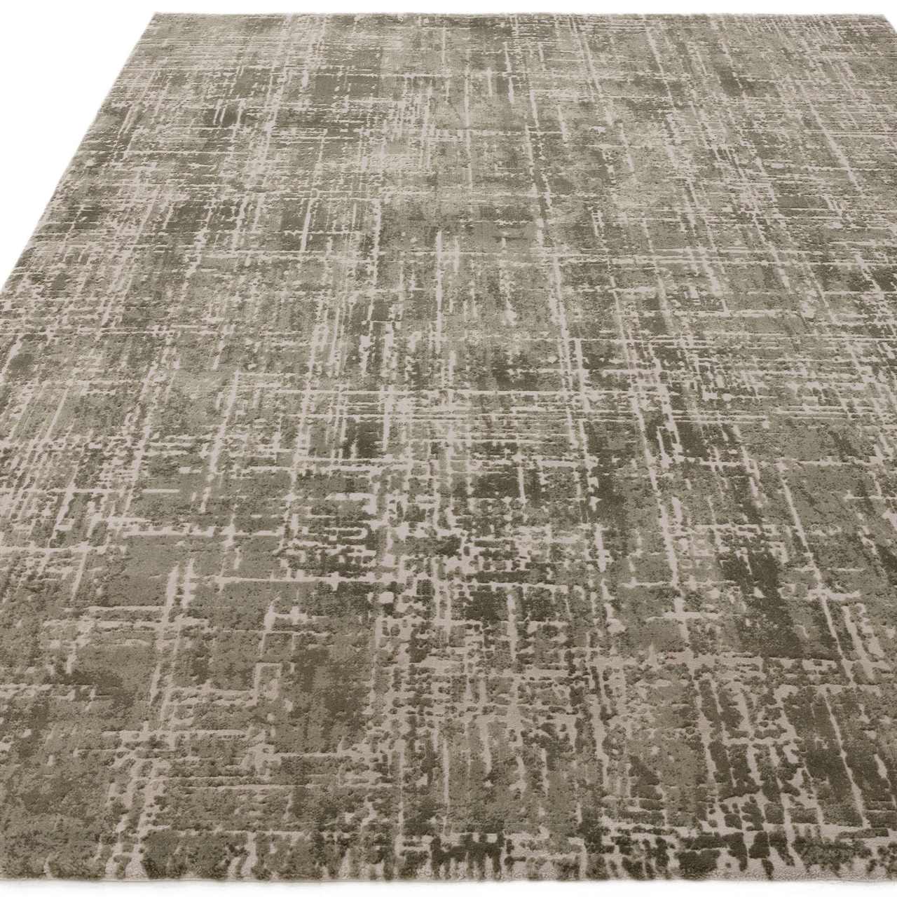 Kuza Abstract Green Velvet Soft Rug