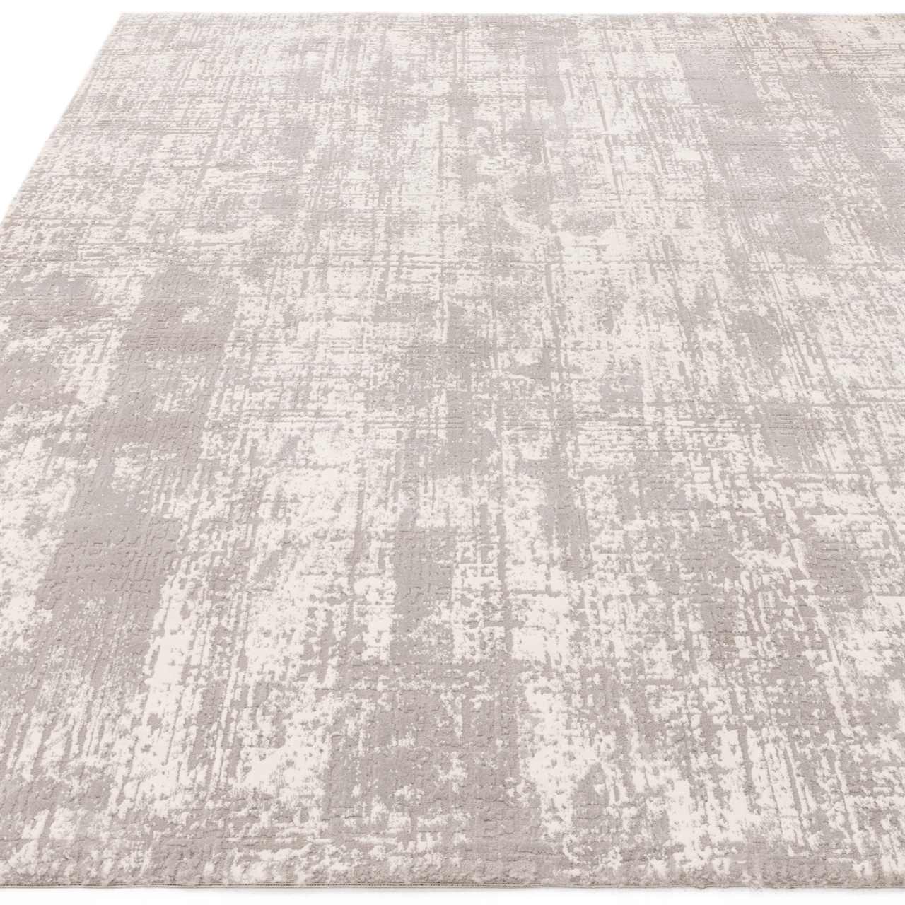 Kuza Abstract Grey Velvet Soft Rug