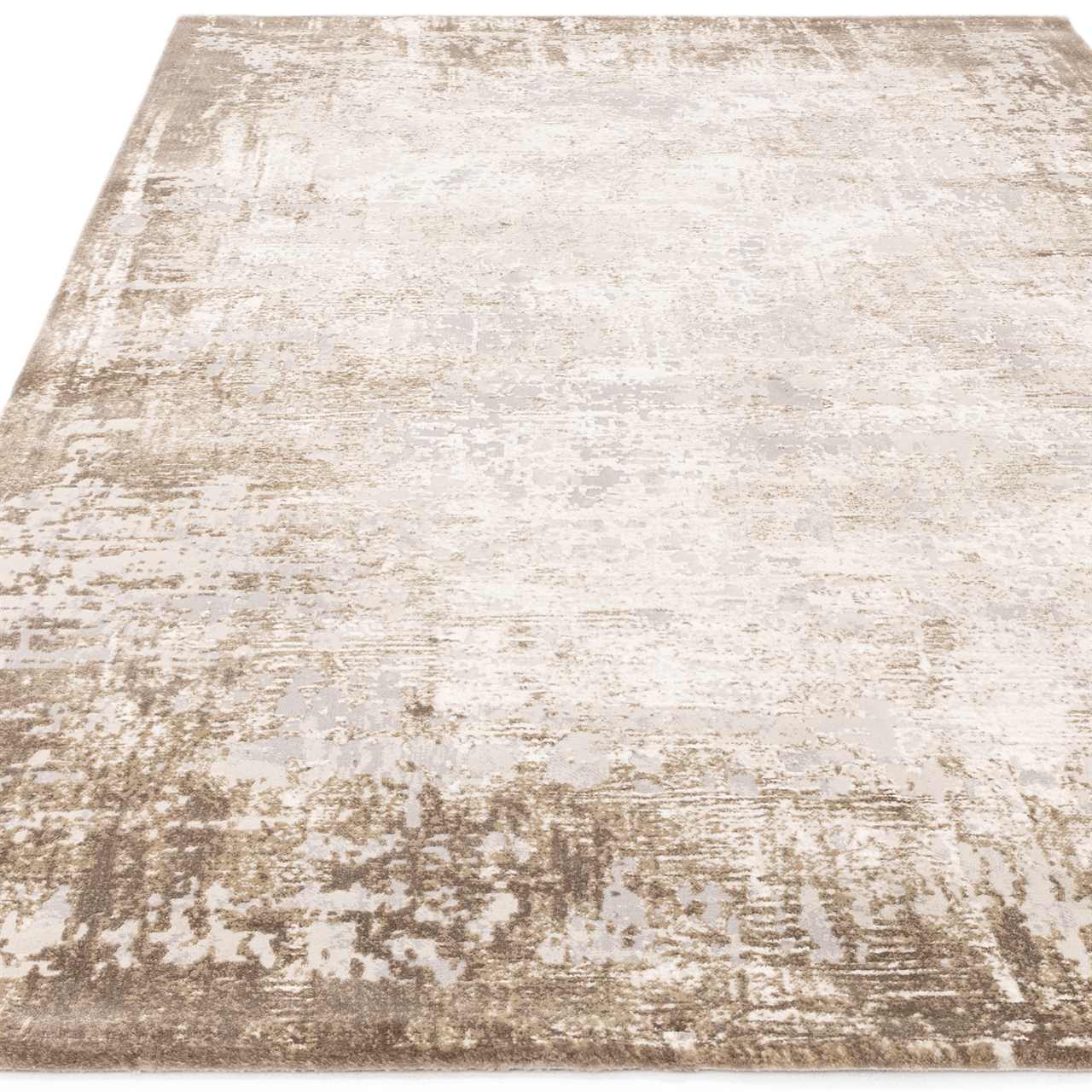 Kuza Border Beige Velvet Soft Rug