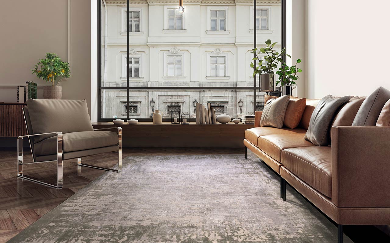 Kuza Border Green Velvet Soft Rug
