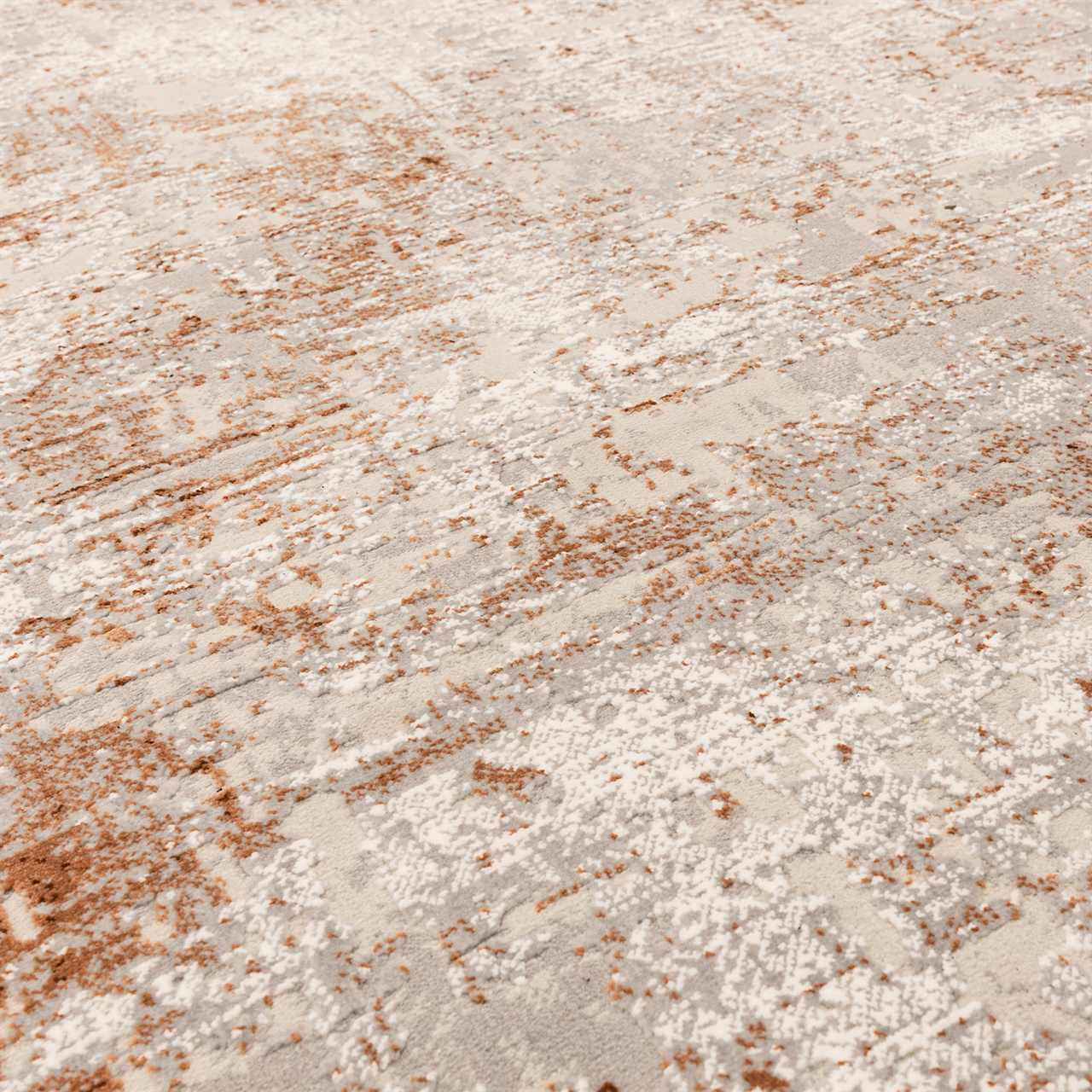 Kuza Border Terracotta Velvet Soft Rug