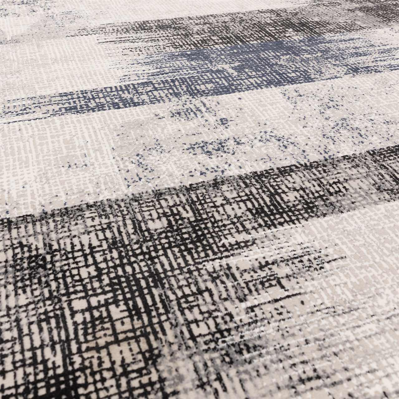 Kuza Lines Blue Velvet Soft Rug