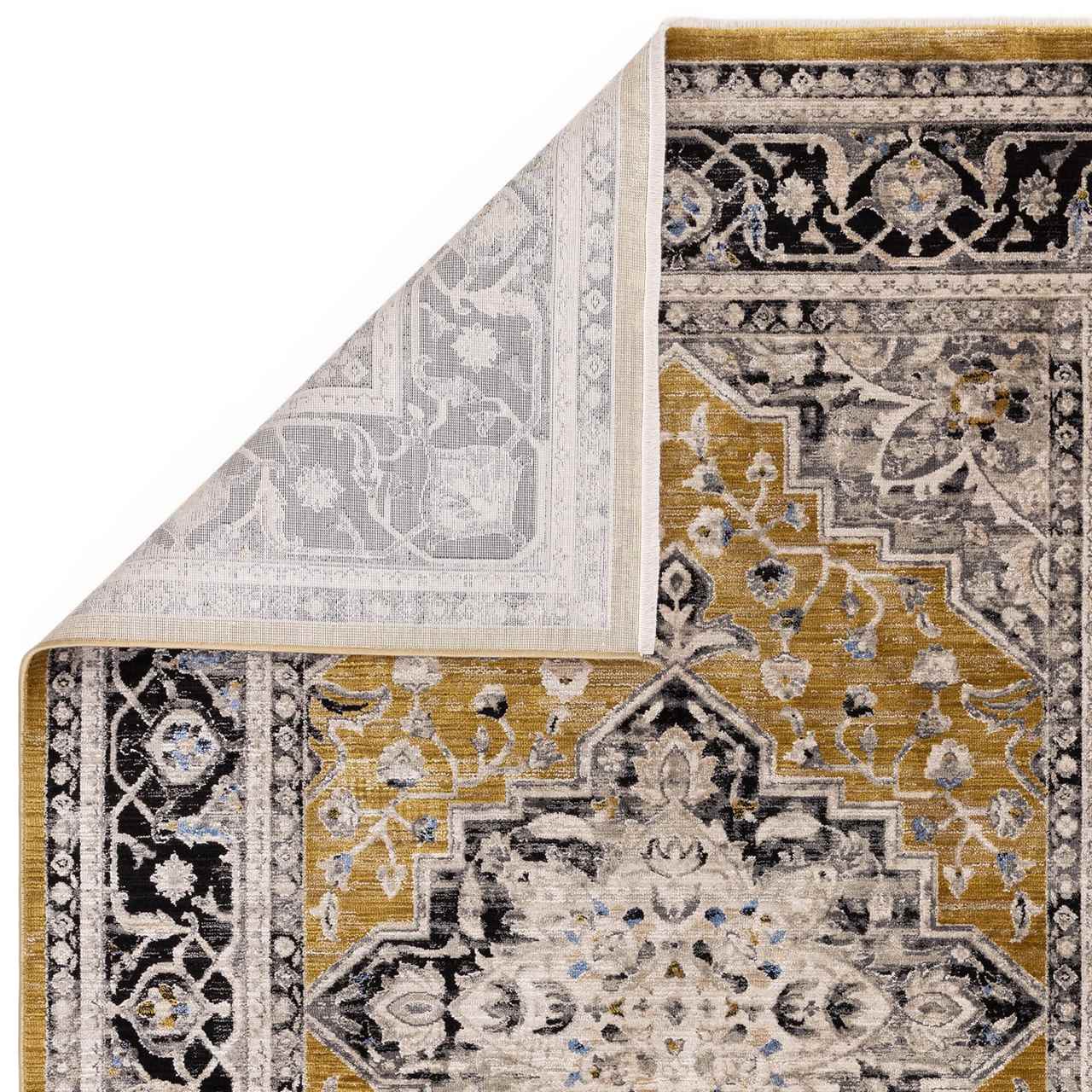 Sovereign Persian Style Rug Gold Medallion