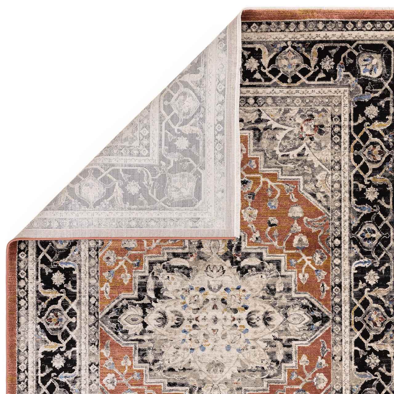 Sovereign Persian Style Rug Terracotta Medallion