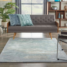 On Sale Prismatic PRS19 Seafoam Silver Modern Rug 168x226cm