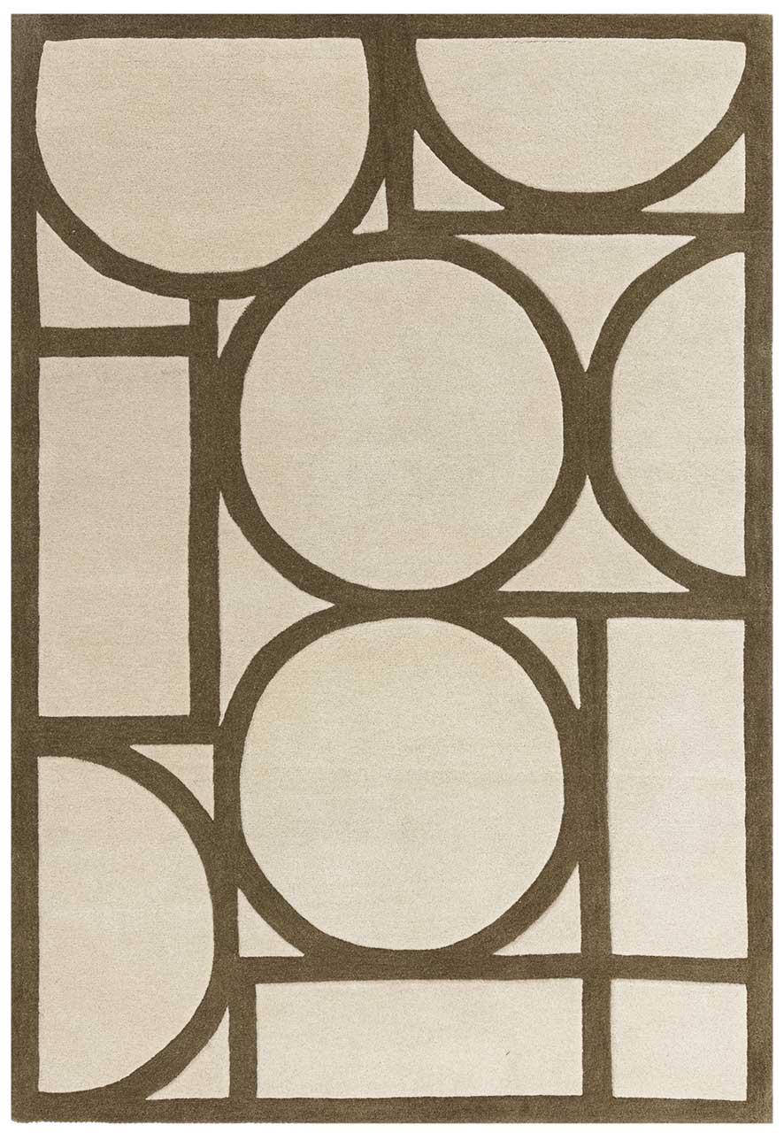Metro Modern Style Khaki Wool Rug