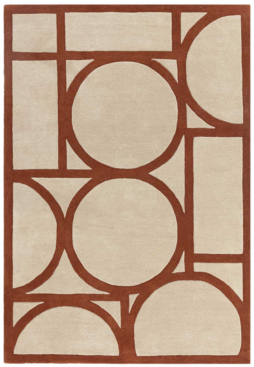 Metro Modern Style Rust Wool Rug