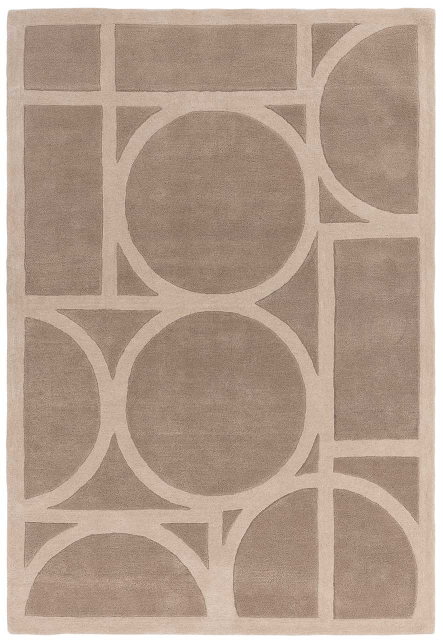 Metro Modern Style Taupe Wool Rug