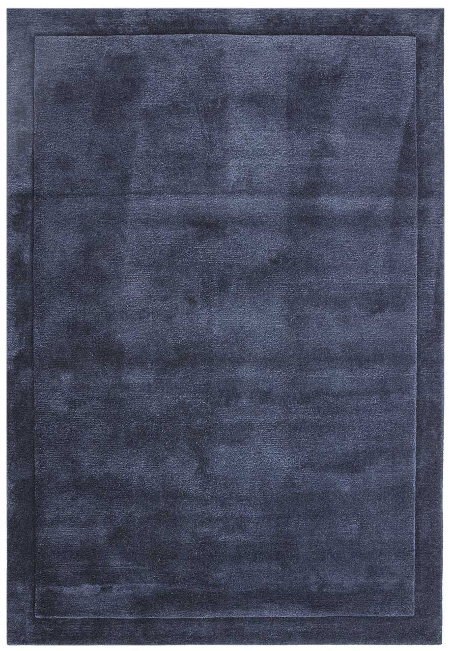 Rise Navy Luxurious Plain Rug