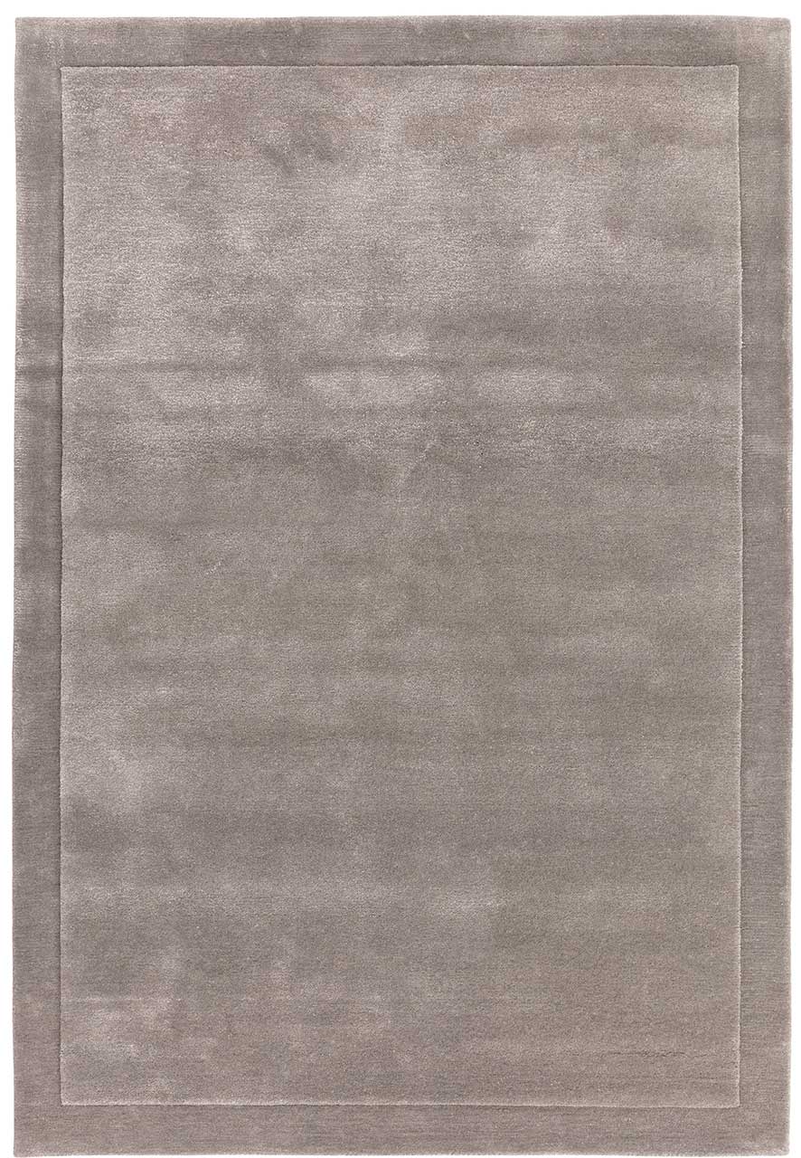 Rise Silver Luxurious Plain Rug