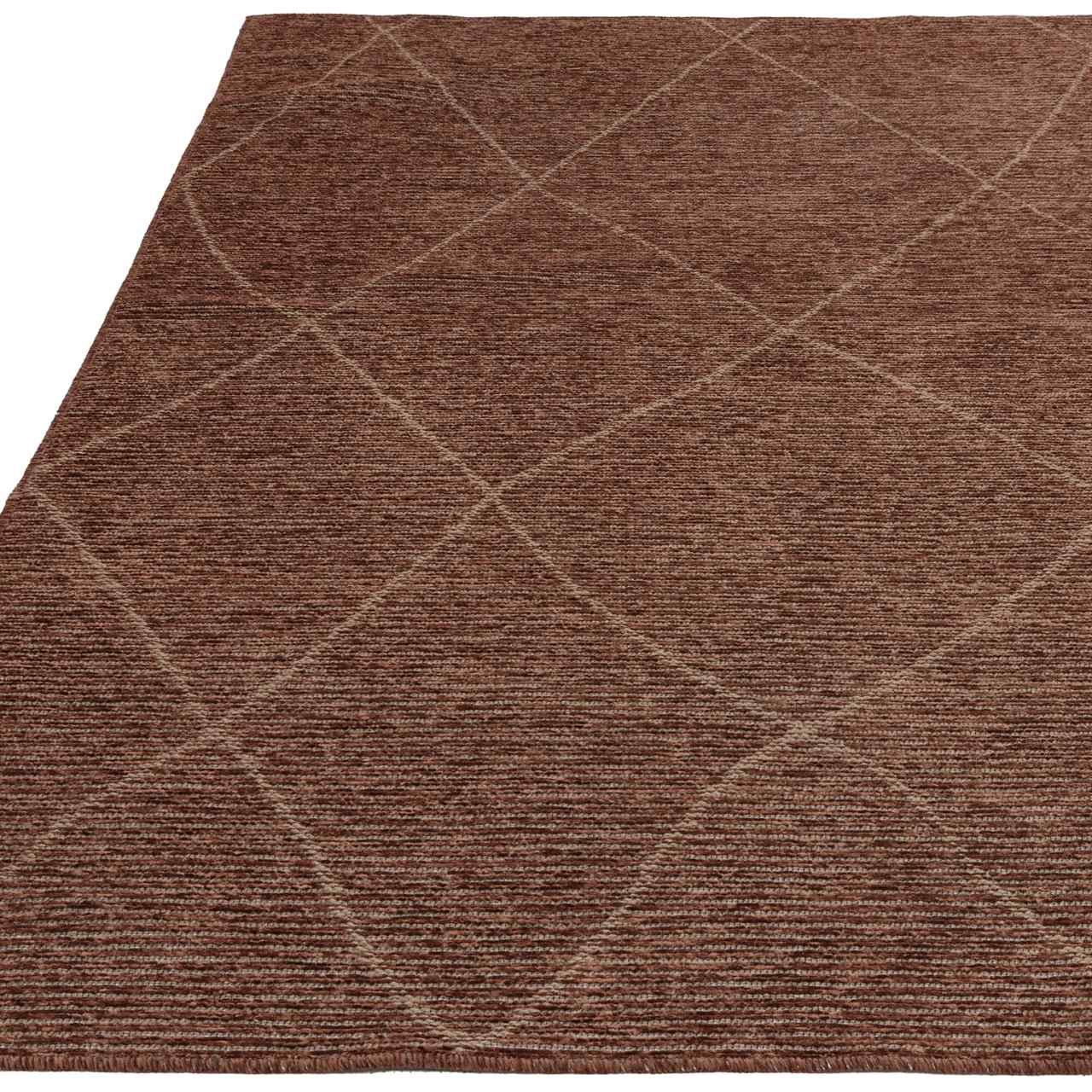 Mulberry Terracotta Jute Chenille Thin Rug