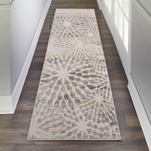 On Sale Abstract Silky Textures SLY07 Ivory Beige Rug 119x180cm