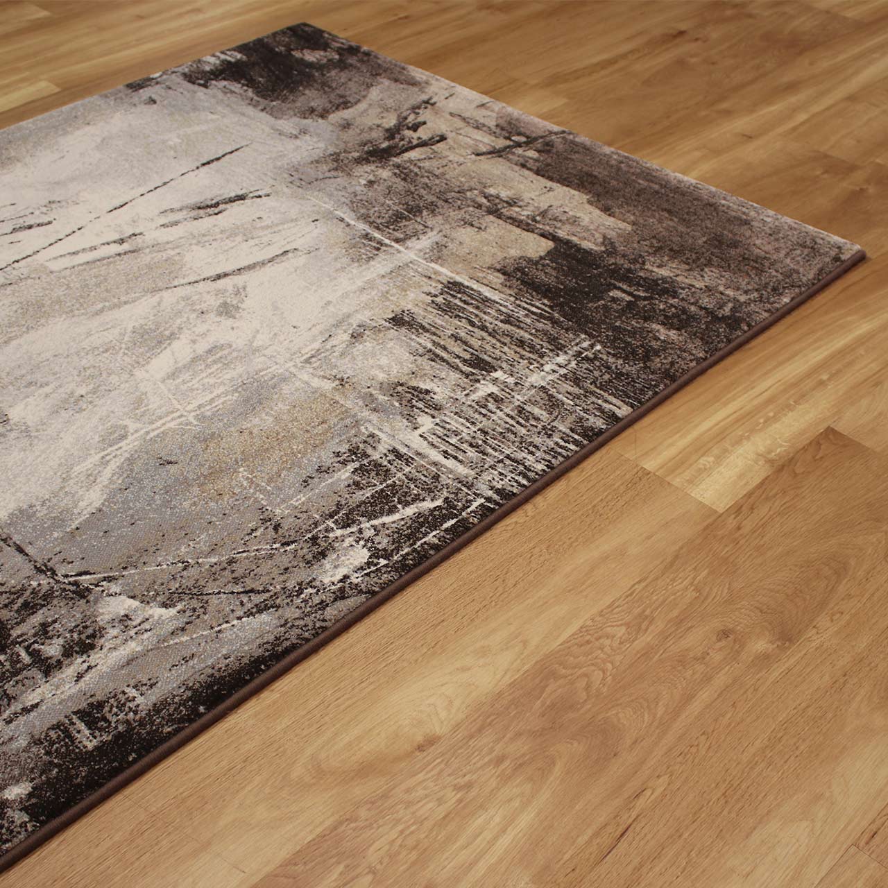 Brown Grey Abstract Hardwearing Galleria Rug 9293