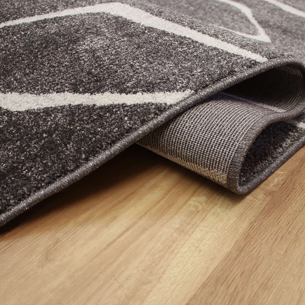 Contemporary Charcoal White Liberty Rug 3161