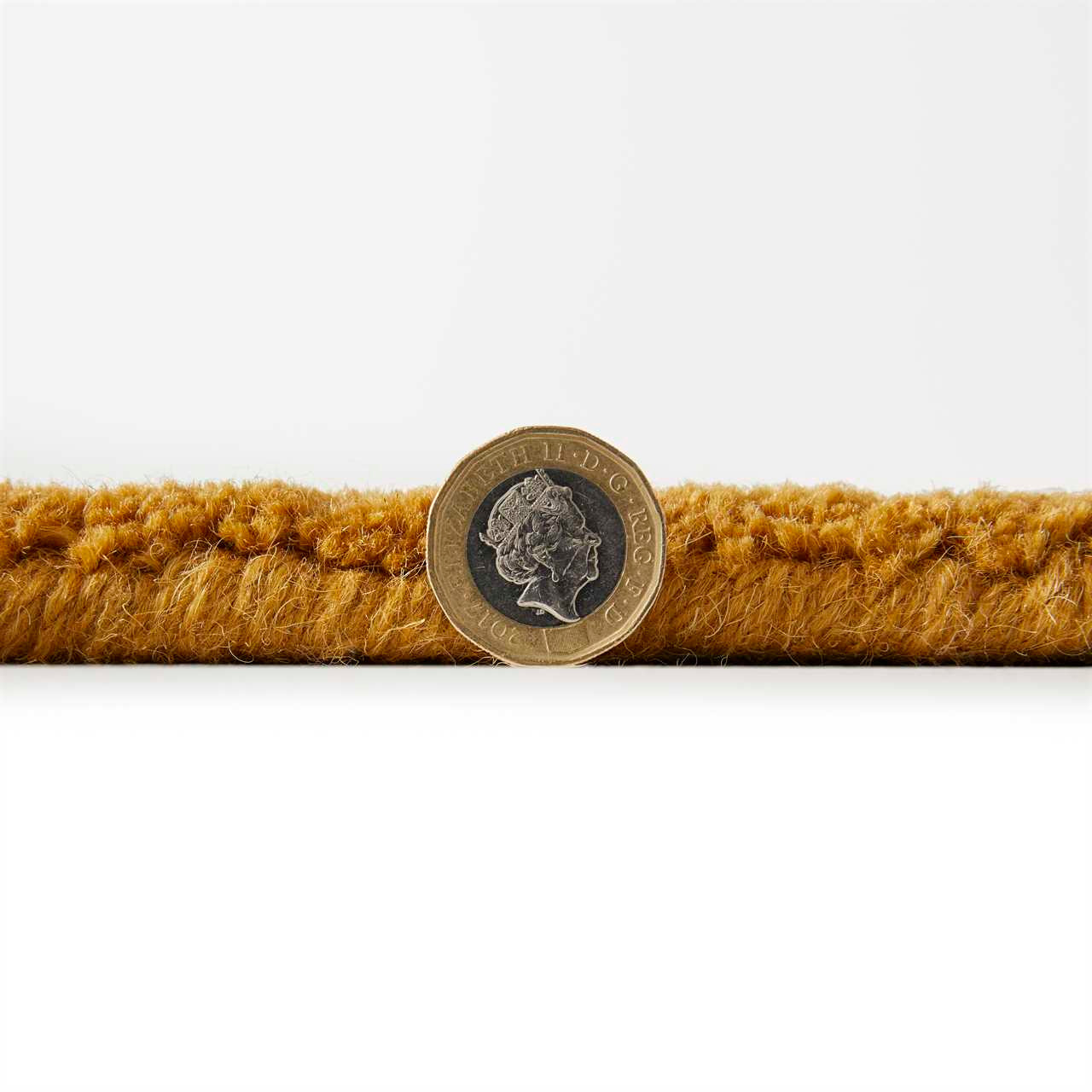 Colours Mustard Wool Rug Plain Border Runner