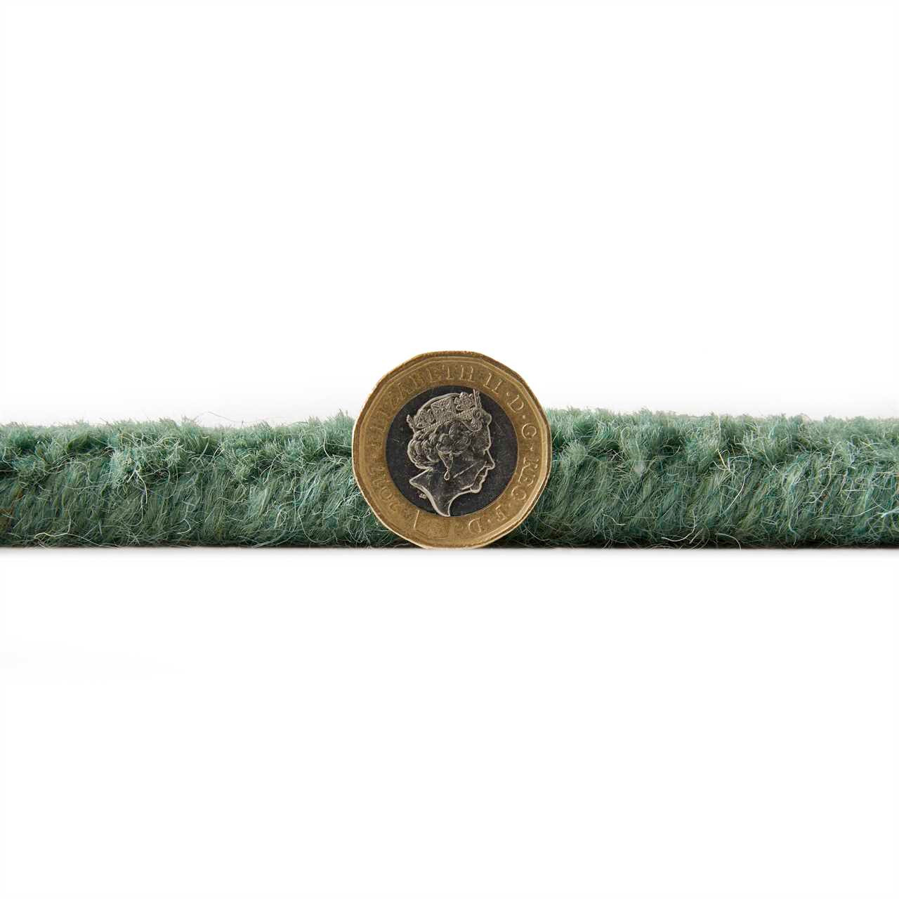 Colours Green Wool Rug Plain Border Runner