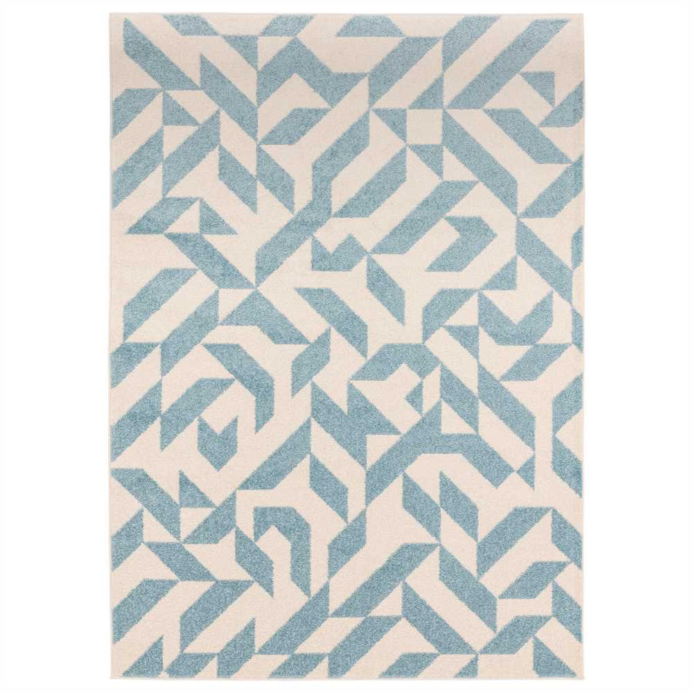 Muse Rug 03 Geometric Cream Blue Runner