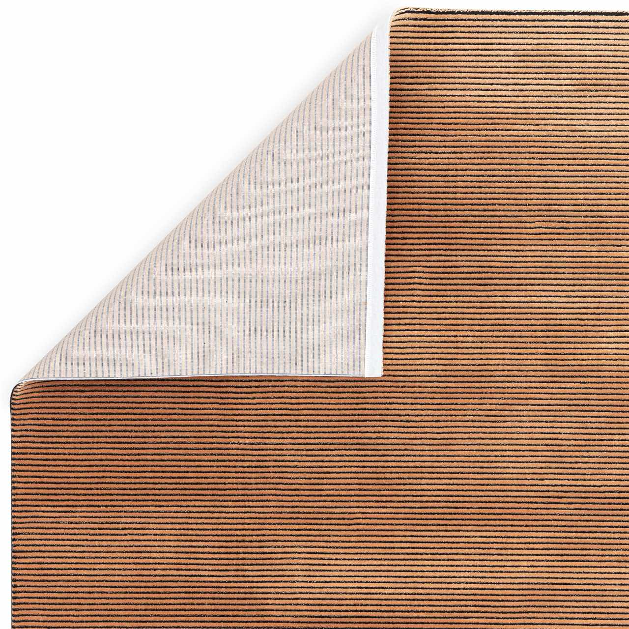 Kuza Plain Stripe Terracotta Modern Rug