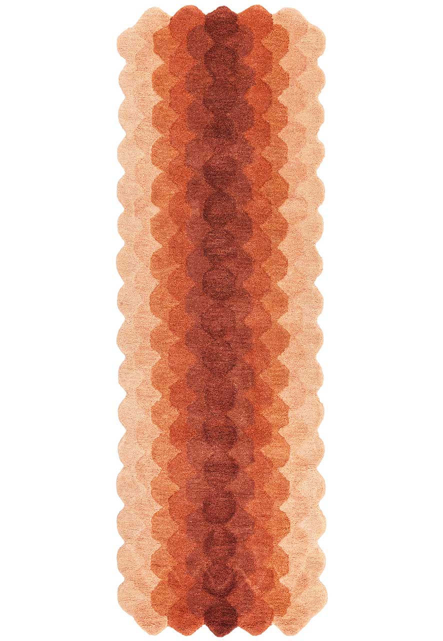 Hive Rust Geometric Thick Wool Rug