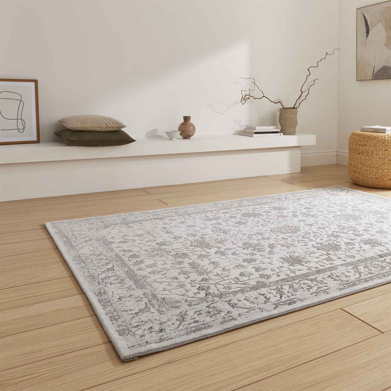 Creation 50112 Grey Silver Silky Rug