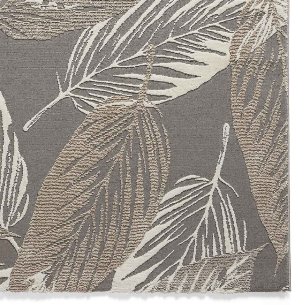 Flores 1925 Grey Washable Leaf Rug
