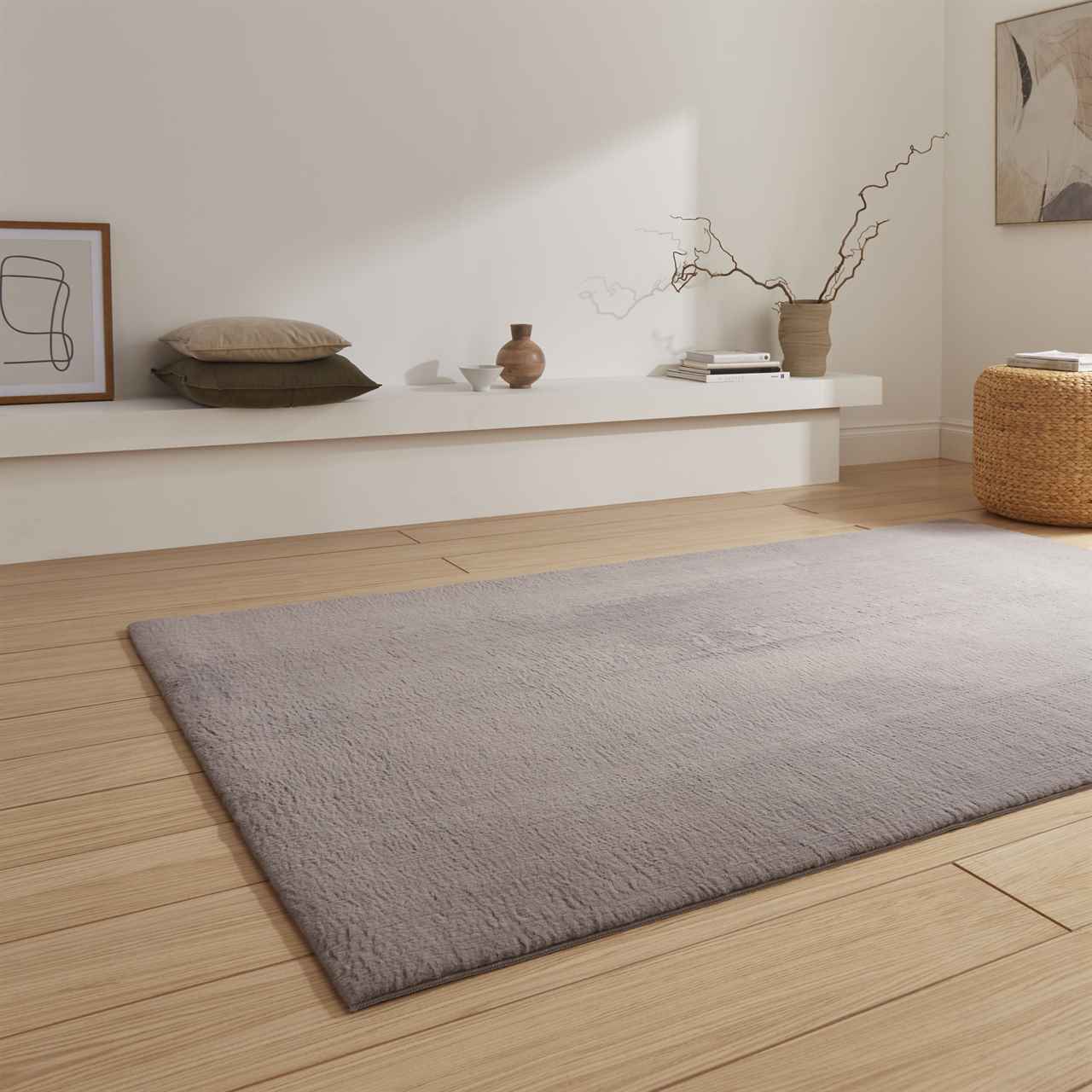 Snug Rug Dark grey Luxuriously Soft Plain Rug