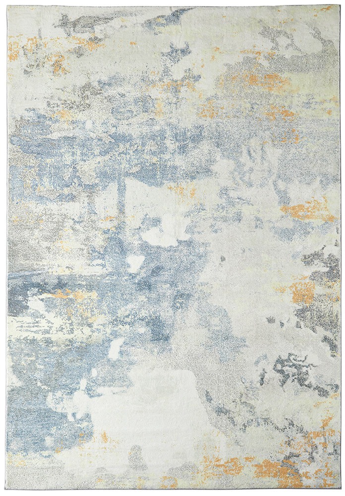 Washable Rug Modern Lux Grey Yellow 