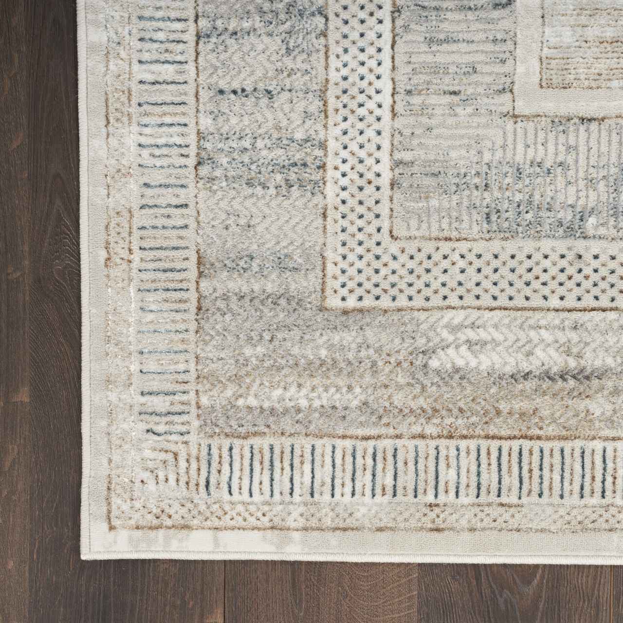 Glitz GLZ07 Silky Two Tone Thin Rug Ivory Multicolour