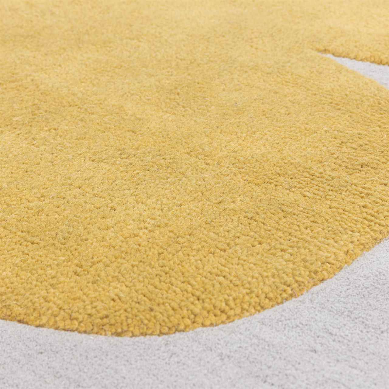 Canvas Sculpt Yellow Sculpted Modern Wool Rug