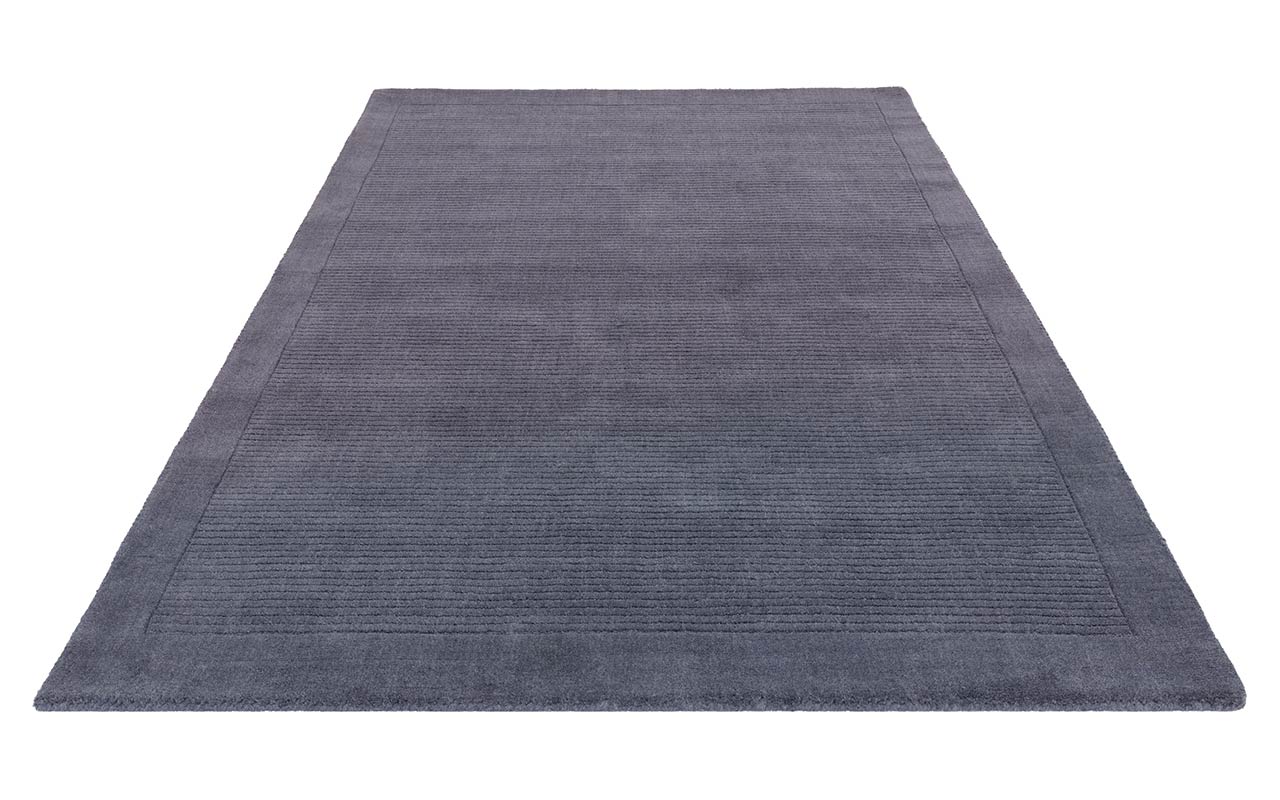 York Navy Blue Colour Plain Wool Tufted Rug