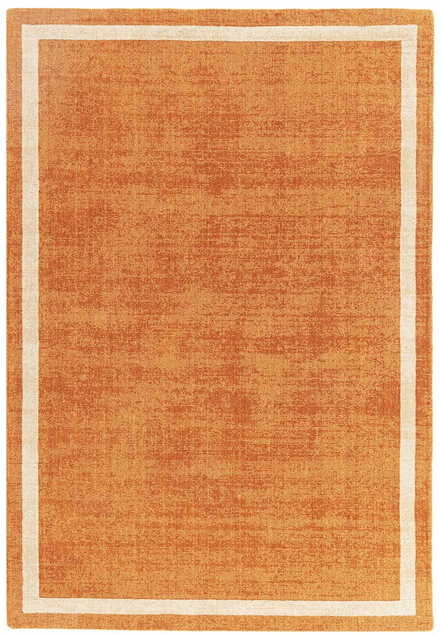 Albi Orange Pure Wool Plain Rug