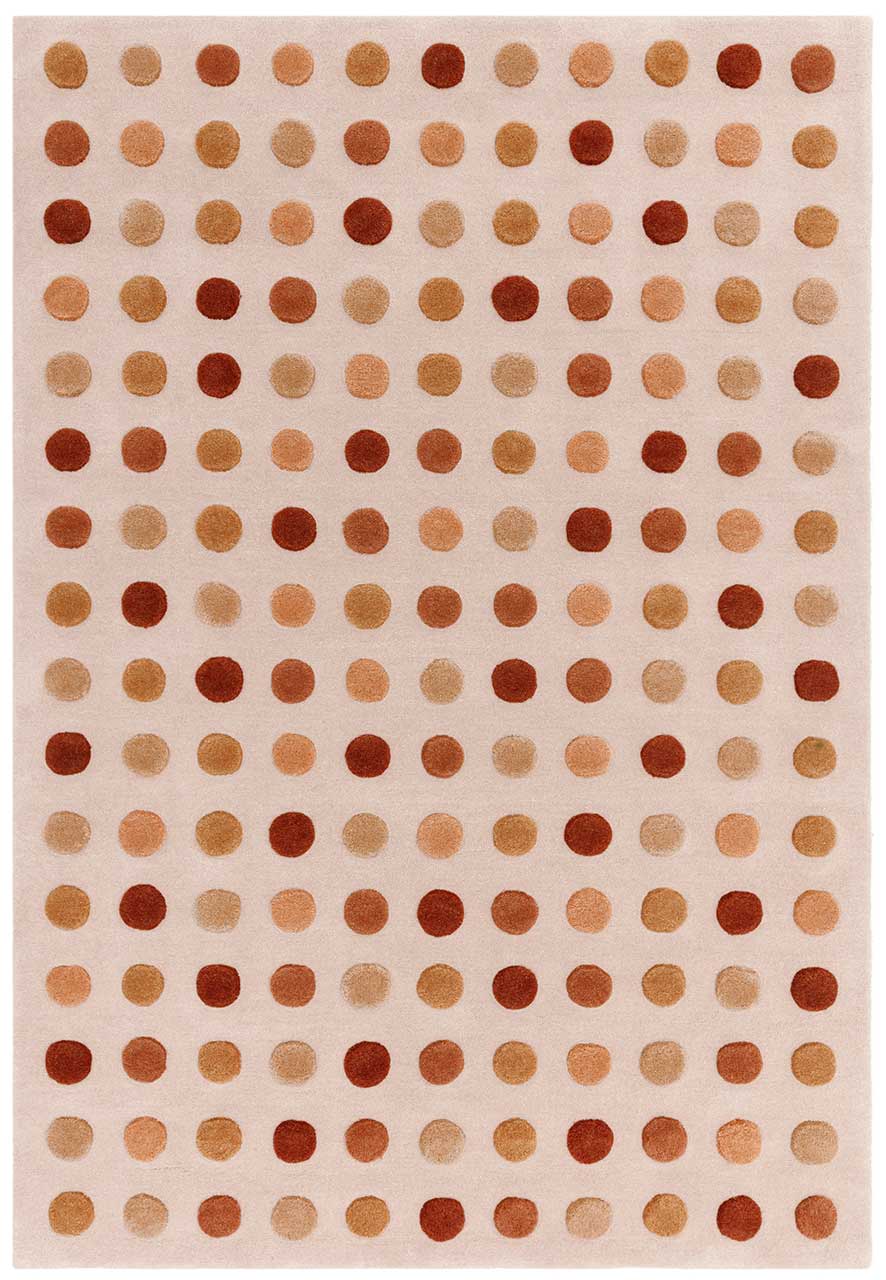Dotty Earthy Thick Wool Indian Rug