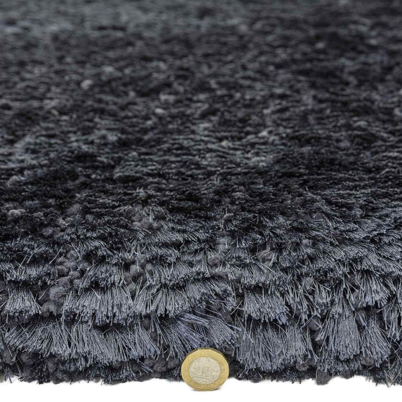 Ultra Thick Plush Shaggy Rug Navy Blue