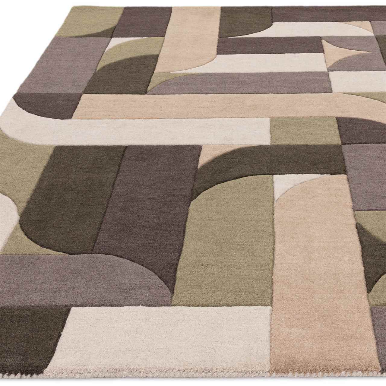 Matrix 90 Klotski Sage Natural Thick Wool Rug