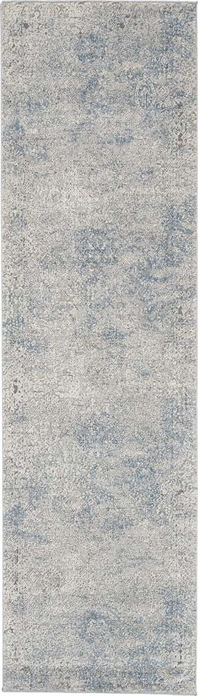 Rustic Textures RUS09 Ivory Light Blue Abstract Rug Runner