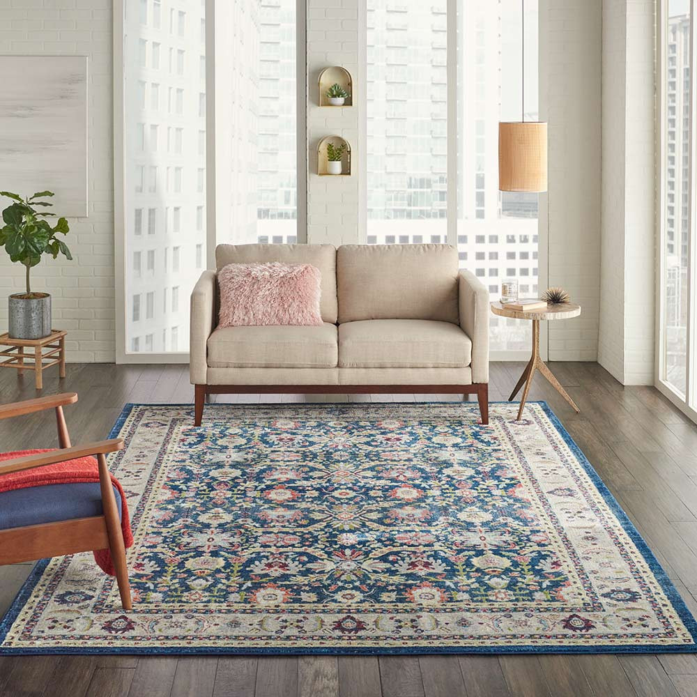 Traditional Ankara Global ANR13 Navy Multi Rug Runner