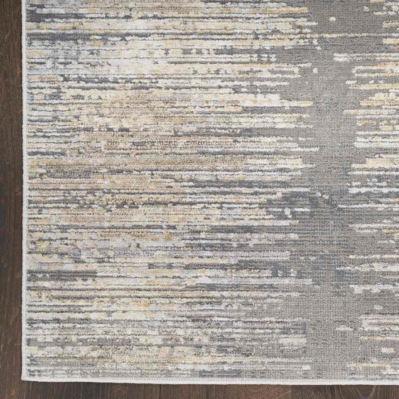 Contemporary Rug Abstract Hues Grey Gold