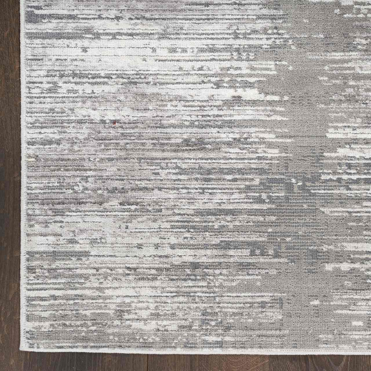 Contemporary Rug Abstract Hues Grey White