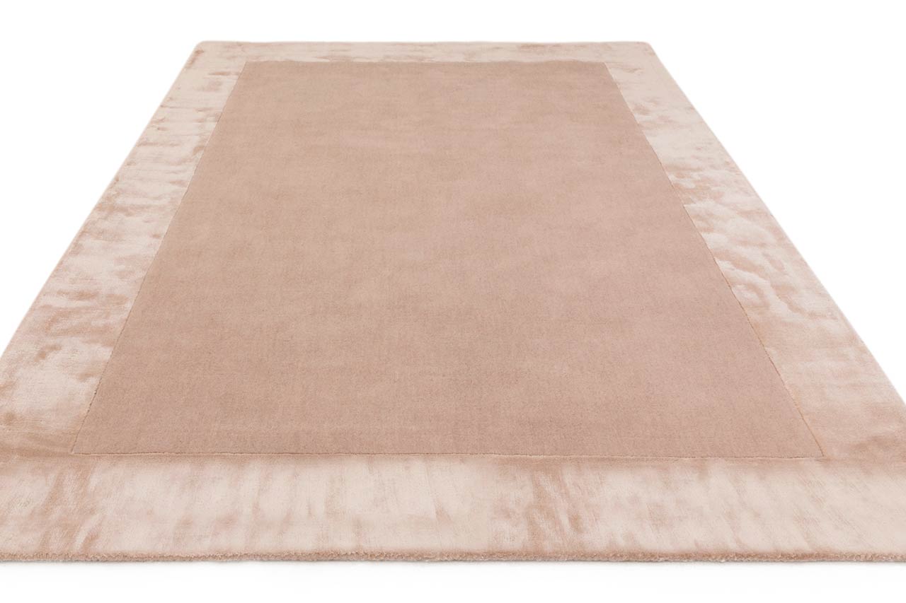 Ascot Luxury Putty Glossy Border Thick Wool Rug