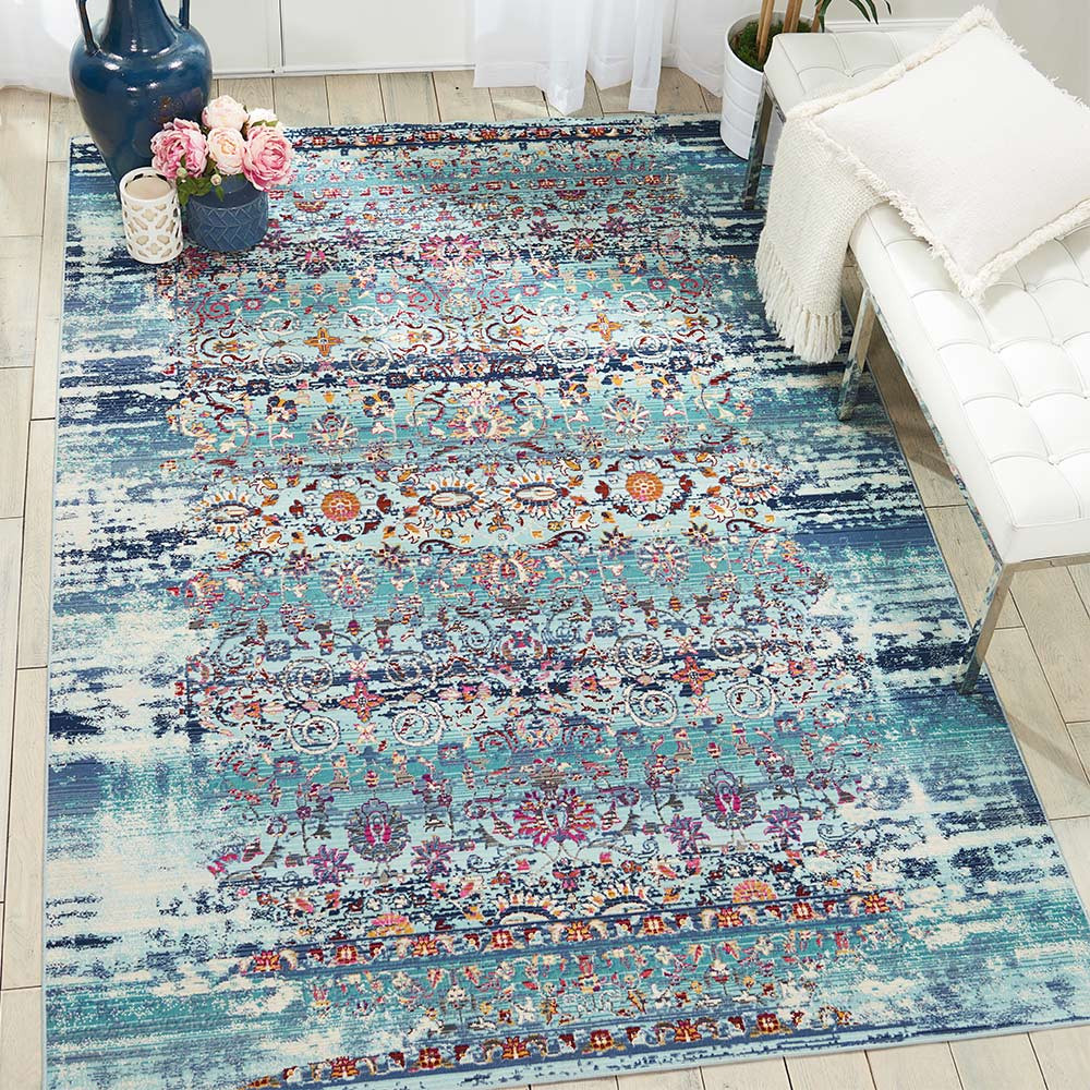 Blue Vintage Kashan Rug VKA02 Runner