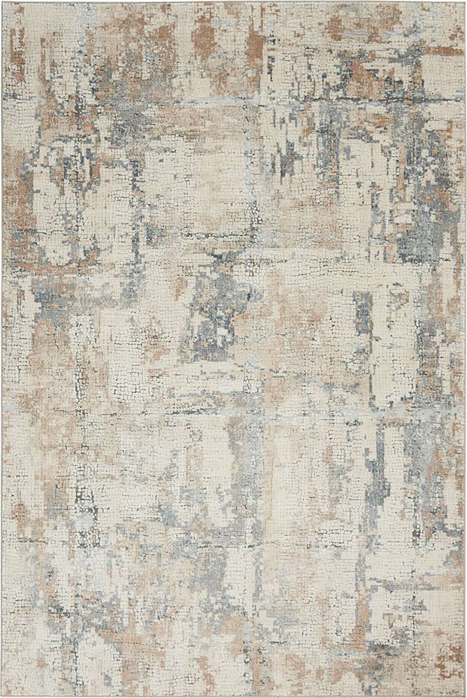 Rustic Textures RUS06 Beige Grey Abstract Rug Runner