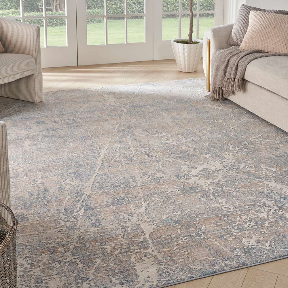 Exhale Abstract Modern Rug EXL02 Beige Blue