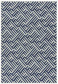 On Sale Antibes Outdoor Rug Blue White Linear AN04 160x230cm
