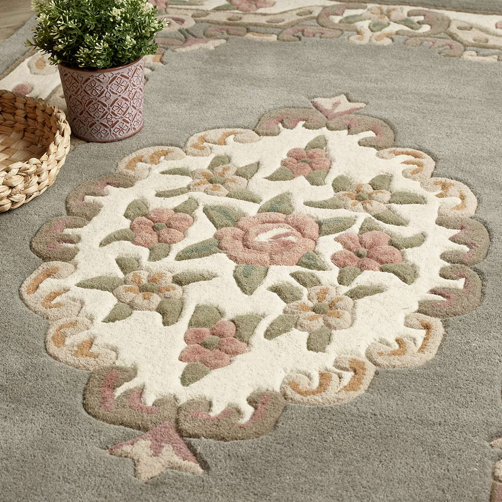 Origins Shensi Grey Aubusson Rug Circle